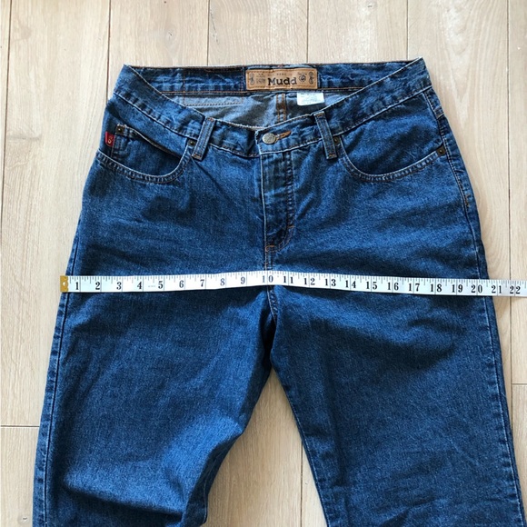 Y2K Mudd Flare Bell Bottom Floral Patch Jeans Size 11 - Picture 4 of 16